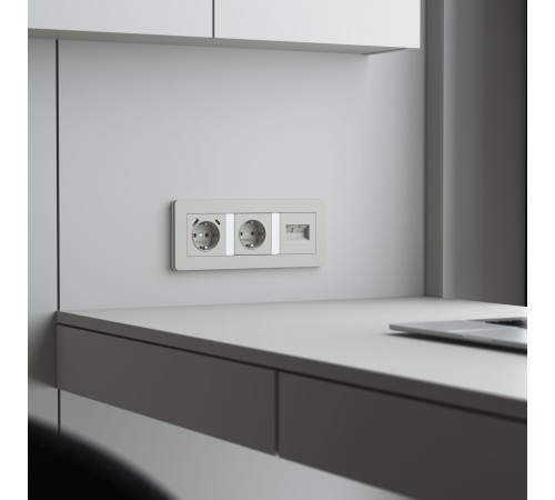 Накладка для двойной розетки Еthernet RJ-45 (дымчатый) W1291104