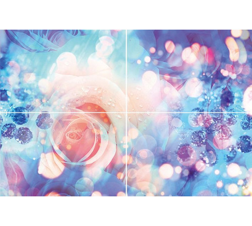 Панно Муза-Керамика Rose P4D267 60х40 см (из 4 плиток)