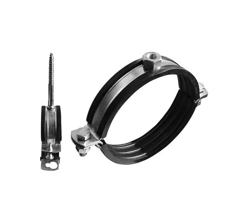 Хомут для труб Royal Thermo стальной оцинкованный с прокладкой и дюбелем 1 1/4 40-45 мм 1050188