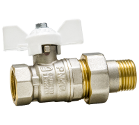 Кран шаровой латунный LD Pride 47.25.В-ГШ.Б (White) Ду 25 Ру 40 вн-американка бабочка 47.25.В-ГШ.Б (White)