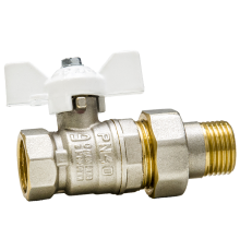 Кран шаровой латунный LD Pride 47.25.В-ГШ.Б (White) Ду 25 Ру 40 вн-американка бабочка 47.25.В-ГШ.Б (White)