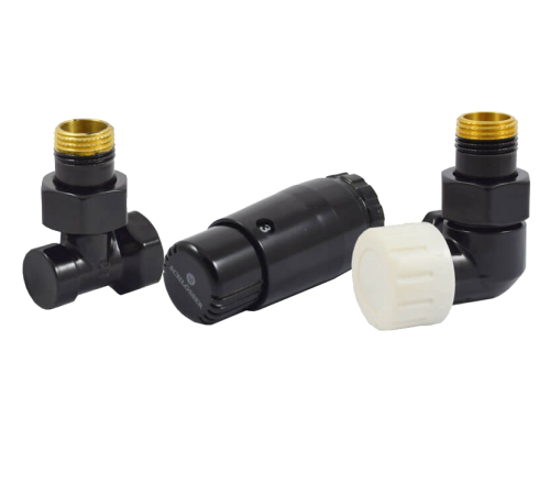 Комплект термостатический Schlosser Stand-D Mini 1/2 правый трехосевой RAL 9005 602200068