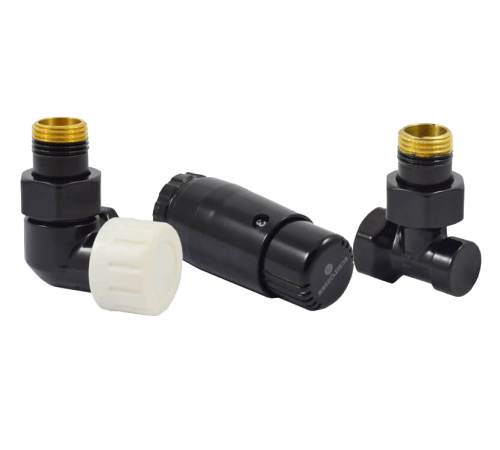 Комплект термостатический Schlosser Stand-D Mini 1/2 левый трехосевой RAL 9005 602200067