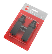 Набор дизайн-вентилей Royal Thermo CUBE осевой 1/2 черный RTE 50.031 BL