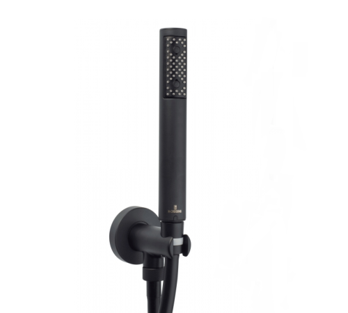 Душевой комплект Bossini Zen с лейкой держателем и шлангом черный матовый C12002C.073