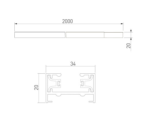 Однофазный шинопровод черный 2м 85080/00
