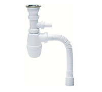 Сифон для раковины Wirquin Минор 1 1/4 x 40 мм с отводом и гофротрубой 800 мм 30718052