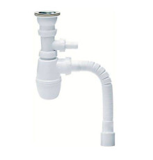 Сифон для раковины Wirquin Минор 1 1/4 x 40 мм с отводом и гофротрубой 800 мм 30718052