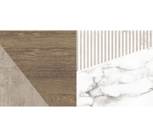 Плитка настенная Laparet Savage коричневый узор 25х50 см 34079