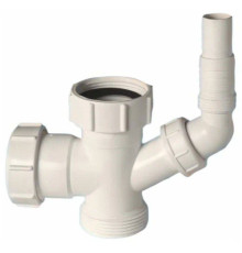 Тройник McAlpine 1 1/2 х 1 1/2 х 40 мм с угловым адаптером для слива 40EBWM