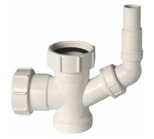 Тройник McAlpine 1 1/2 х 1 1/2 х 40 мм с угловым адаптером для слива 40EBWM