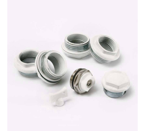 Комплект для подключения радиатора UNI-FITT 1x3/4 дюйма с силиконовой прокладкой RAL 9016 KIT0134SIL10