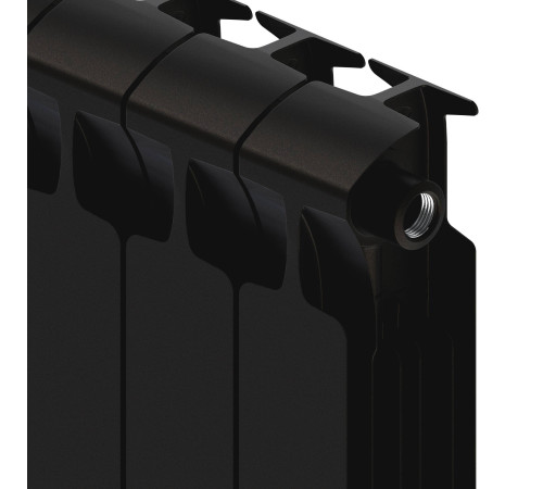 Радиатор биметаллический Rifar Monolit 500 4 секции боковое подключение антрацит Н11624