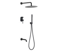 Душевой комплект Boheme Uno со встроенным смесителем черный 464-2-B