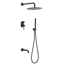 Душевой комплект Boheme Uno со встроенным смесителем черный 464-2-B