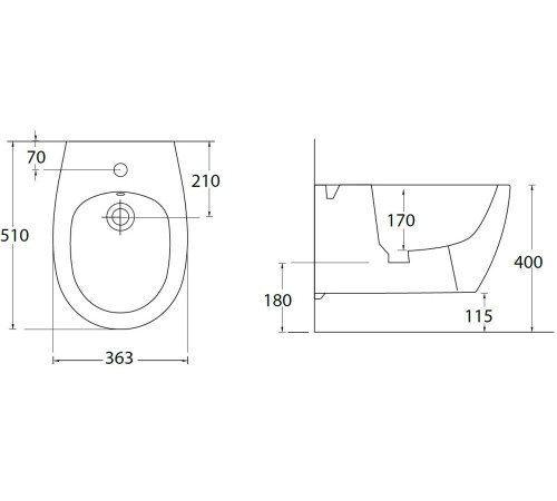 Биде подвесное Allen Brau Fantasy 36.3x51x28.5 см розовый 4.11006.SM