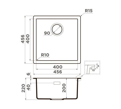 Кухонная мойка Omoikiri Yamakawa 45-Integra-GR Artceramic 45.6 x 45.6 см leningrad grey 4997252