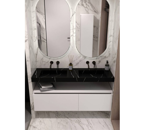Раковина мебельная Armadi Art Flat 141х45.2х8 см прямоугольная nero 859-140-NM