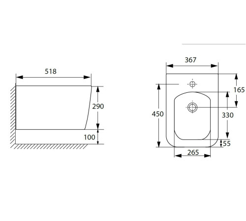 Биде подвесное Allen Brau Liberty 36.7x51.8x29 см белый 4.33010.20