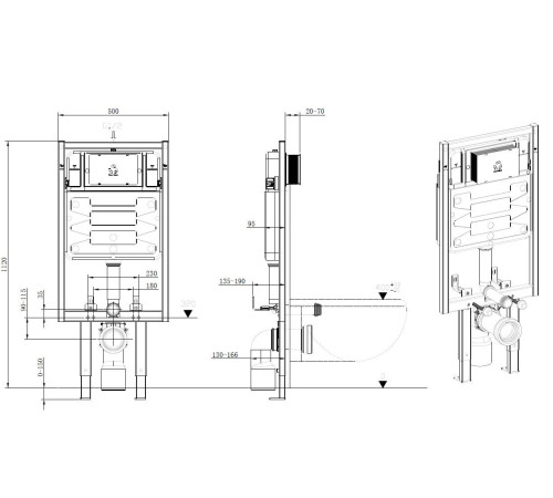 Инсталляция для унитаза Allen Brau Pneumatic Pro 50x26x112 см 9.11103.20