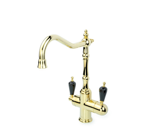 Смеситель для кухни Boheme Kitchen высокий с подключением фильтра золото 112-BSW