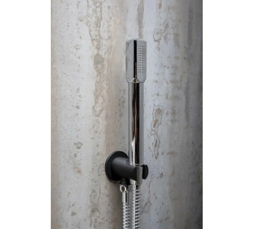Душевой комплект встраиваемый Boheme Fusion смеситель верхний и ручной душ черный/хром 130-BCR