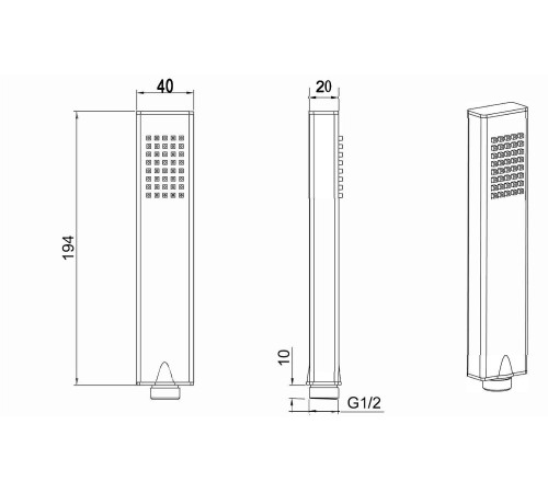 Душевая лейка Allen Brau Infinity 4x2x19.4 см черный 5.21022-31