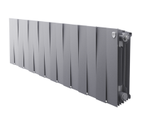Биметаллический радиатор Royal Thermo PianoForte 300 Silver Satin 16 секций боковое подключение 1346079