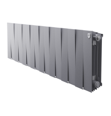 Биметаллический радиатор Royal Thermo PianoForte 300 Silver Satin 16 секций боковое подключение 1346079