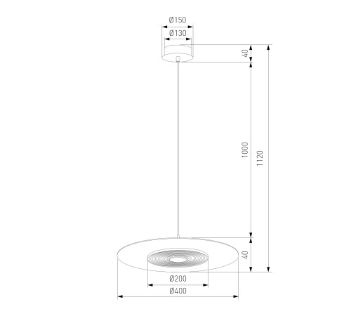 Подвесной светильник с металлическим плафоном 40030/1 LED / черный