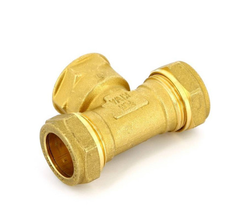 Тройник обжимной Tiemme 22х1/2х22 мм внутренняя резьба 1000014