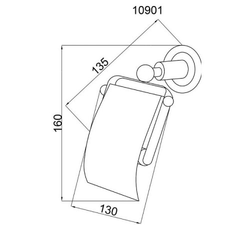 Держатель туалетной бумаги подвесной Boheme Murano с крышкой бронза 10901-W-BR