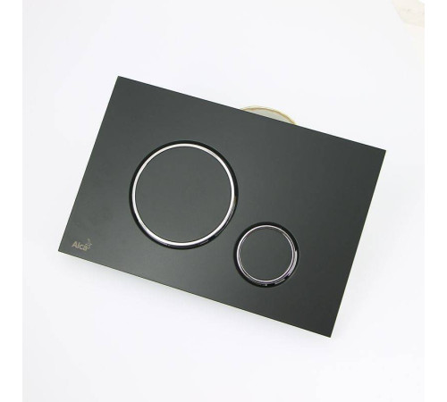 Кнопка смыва Alcaplast M778 черный матовый/хром глянец M778