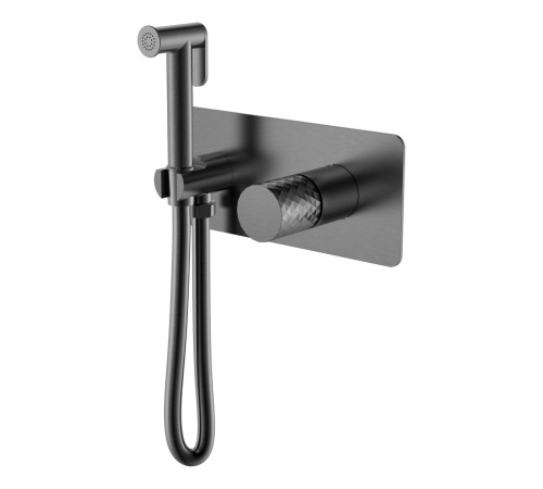 Гигиенический душ со смесителем Boheme Stick Diamond оружейная сталь 127-GM
