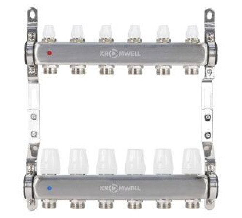 Коллекторный блок Kromwell 1x3/4 EK 6 выходов с термостатическими вставками KW.SM6500665