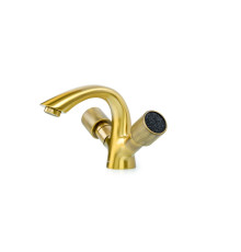 Смеситель для раковины Boheme Royal Cristal на 1 отверстие бронза/черный кристалл 311-Royal/CRST black