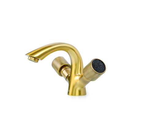 Смеситель для раковины Boheme Royal Cristal на 1 отверстие бронза/черный кристалл 311-Royal/CRST black