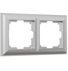 Рамка из поликарбоната на 2 поста Fiore серебряный W0022206
