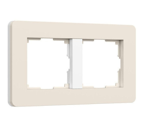 Рамка из поликарбоната на 2 поста Split айвори/белый, soft-touch W0023066