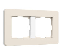 Рамка из поликарбоната на 2 поста Split айвори/белый, soft-touch W0023066