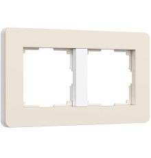 Рамка из поликарбоната на 2 поста Split айвори/белый, soft-touch W0023066