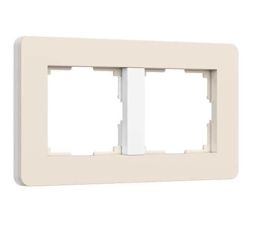 Рамка из поликарбоната на 2 поста Split айвори/белый, soft-touch W0023066