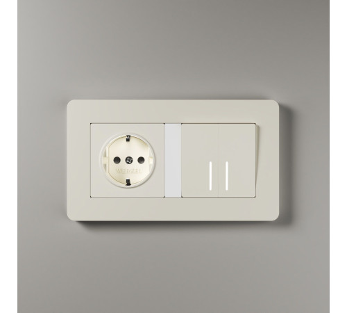Рамка из поликарбоната на 2 поста Split айвори/белый, soft-touch W0023066