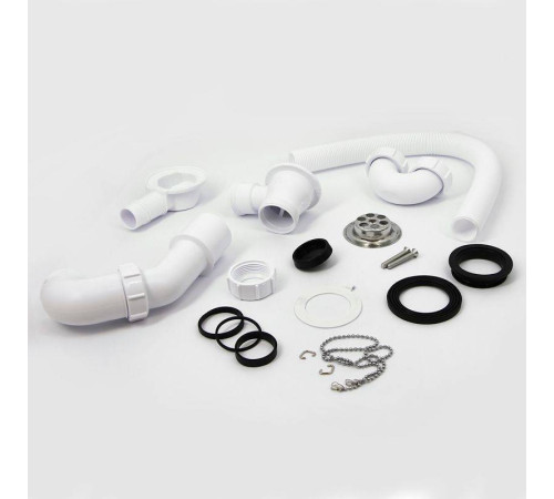 Слив-перелив для ванны McAlpine L 368 мм x 34 мм с пробкой и цепочкой MRB1