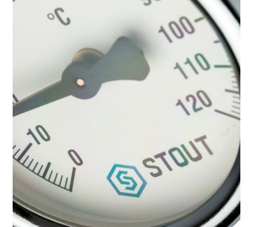 Термометр биметаллический накладной STOUT с пружиной 63 мм SIM-0004-630015