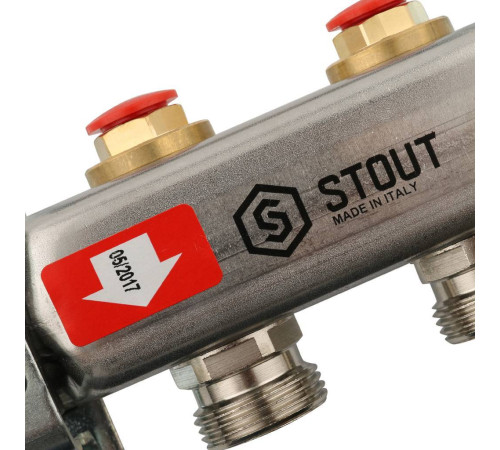 Коллектор из нержавеющей стали STOUT без расходомеров 2 выхода SMS 0922 000002