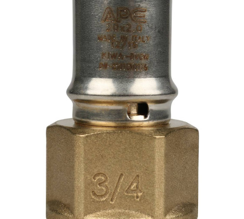 Переходник STOUT 20 мм x 3/4 с внутренней резьбой для металлопластиковых труб пресс SFP-0002-003420