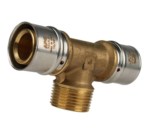 Тройник-переходник STOUT 32х1х32 мм с наружной резьбой пресс SFP-0008-320132
