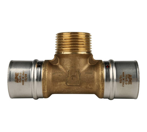 Тройник-переходник STOUT 32х1х32 мм с наружной резьбой пресс SFP-0008-320132