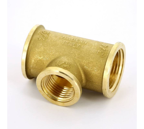 Тройник латунный Tiemme 3/4x1/2x3/4 ВР 1500049